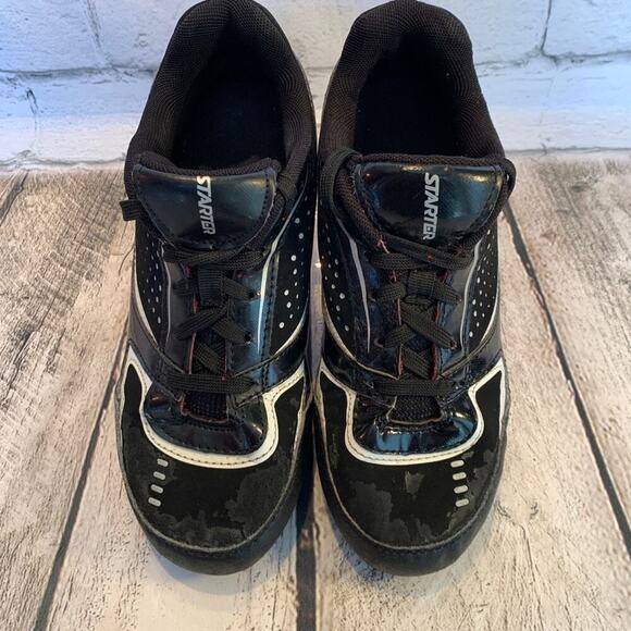 STARTER Boy’s Black Synthetic Lace Up Baseball Cleats / Size: 5 - Picture 2 of 11